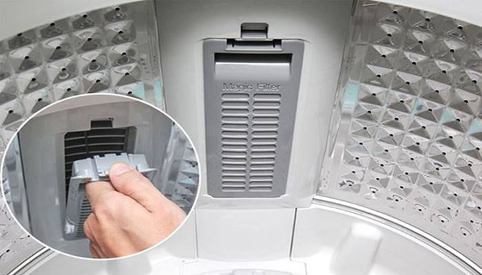 Do bộ lọc xả máy giặt bị tắc nghẽn Do bộ lọc xả máy giặt bị tắc nghẽn