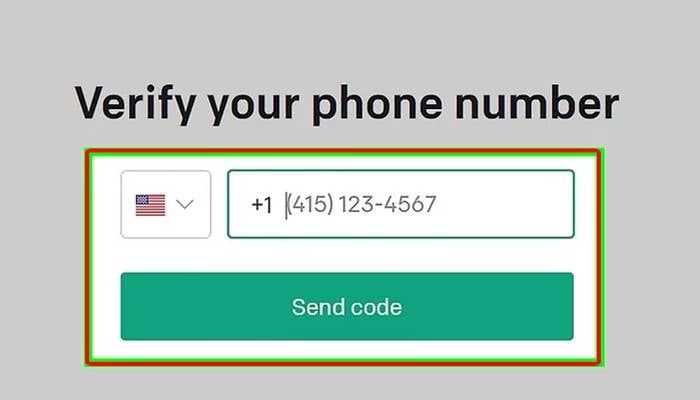 Nhập số điện thoại của bạn và chọn "Send code" Nhập số điện thoại của bạn và chọn "Send code"