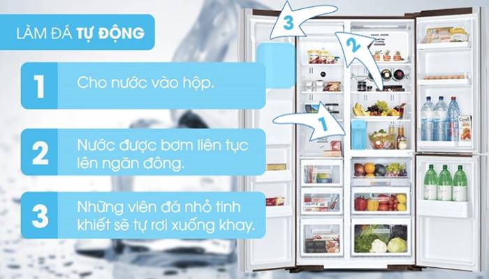 Lợi ích tính năng làm đá tự động trên tủ lạnh Hitachi Lợi ích tính năng làm đá tự động trên tủ lạnh Hitachi