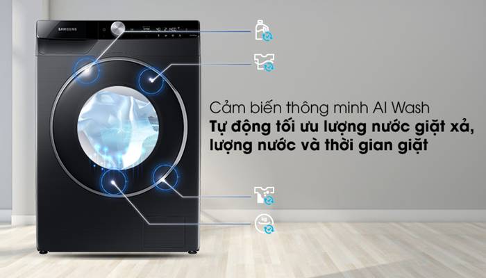 Cách hoạt động của AI Wash trên máy giặt Samsung Cách hoạt động của AI Wash trên máy giặt Samsung