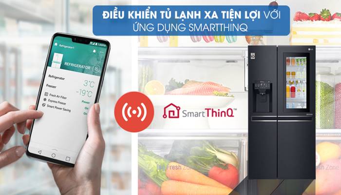 Kiểm soát tủ lạnh từ xa qua điện thoại cùng LG ThinQ Kiểm soát tủ lạnh từ xa qua điện thoại cùng LG ThinQ