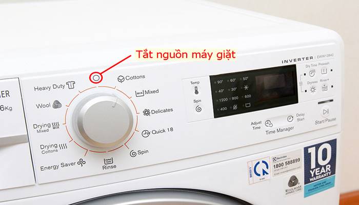 Tắt nguồn máy giặt Tắt nguồn máy giặt