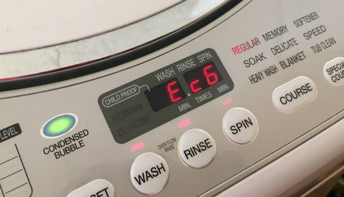 Lỗi EC6 trên máy giặt Toshiba là lỗi gì? Lỗi EC6 trên máy giặt Toshiba là lỗi gì?
